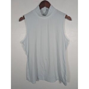 Athleta Tank Top Womens Medium Sleeveless Mock Neck Cotton Blend Athletic Shirt